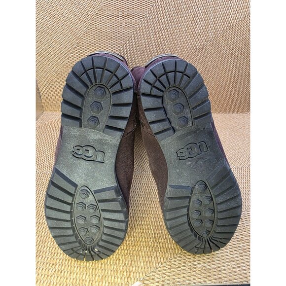 Ugg Brown Suede Leather Tall Zip Boots With Shearling Lining LogoSize 5‎ Womens - Picture 5 of 11